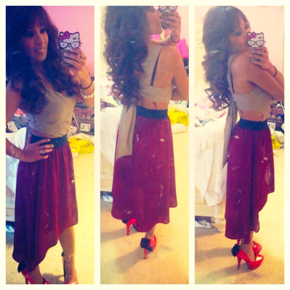 FOREIGN EXCHANGE Cut Out High Low Dress